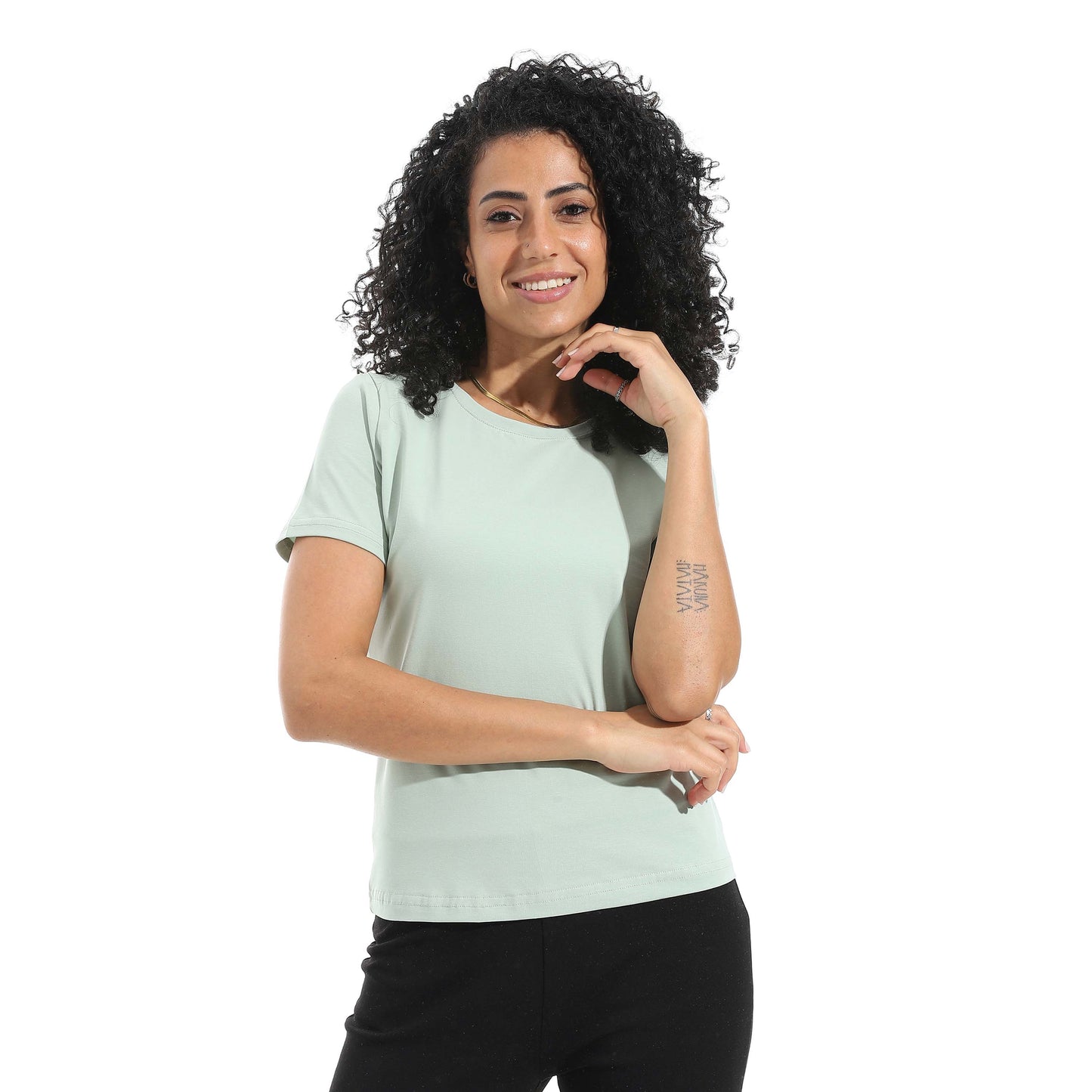 Half Sleeve Crew Neck Top