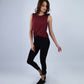 Burgundy Yoga Twist Cropped Tank Top