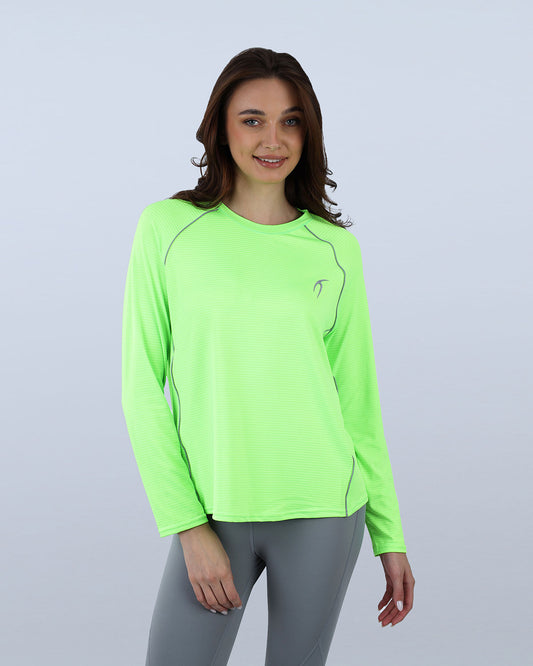 Lime Green Slim Long Sleeve Sports Top