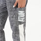 ATUM| Gym Track Pants With Side Panel - Black with White printed