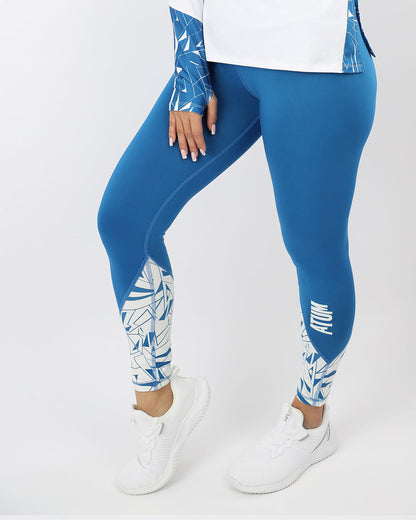 Blue Half & Half Soft Leggings