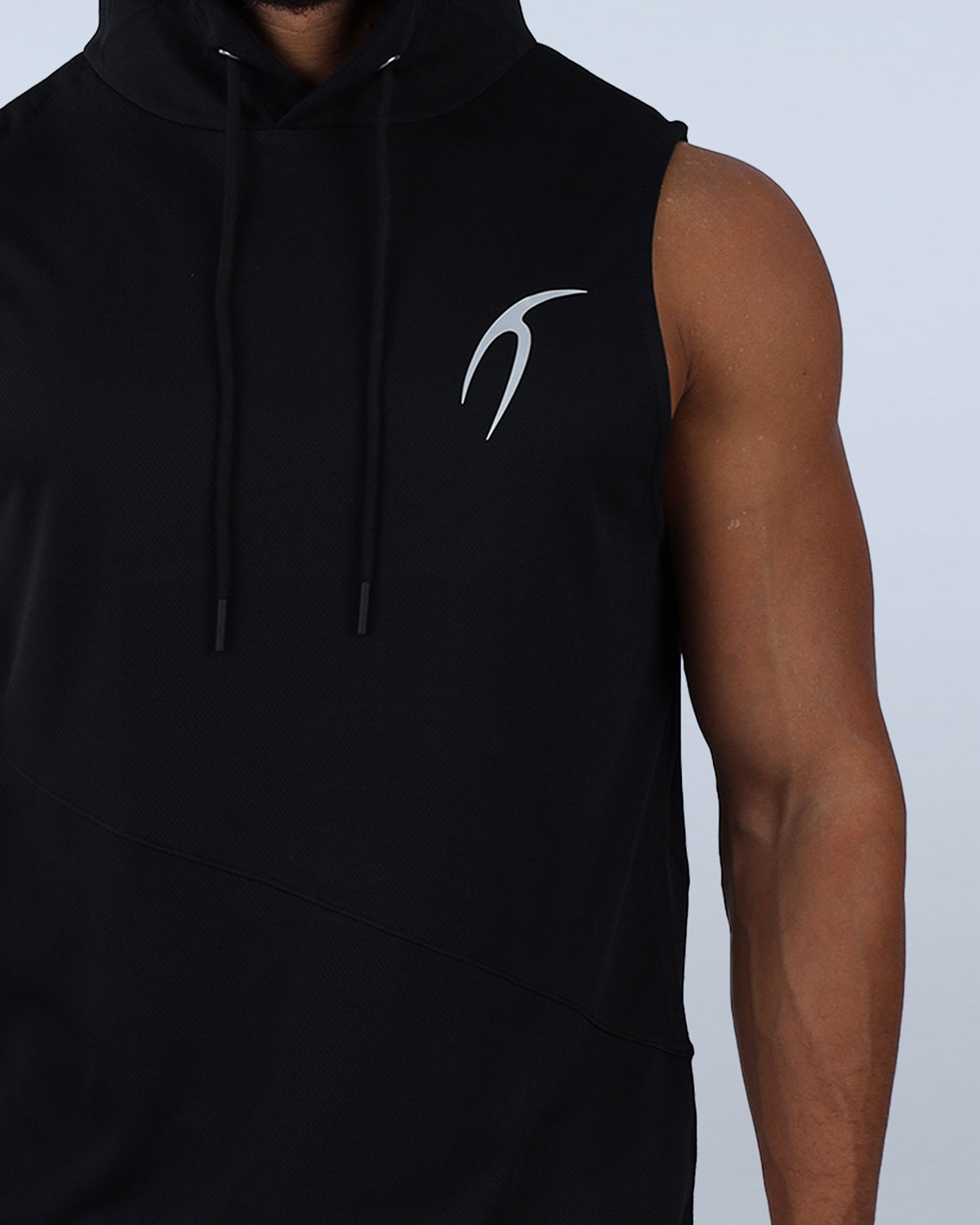 Black Sleeveless Breathable Hoodie