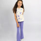 Lavender Basic Wide Leg Leggings for Teen Girls