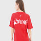 ATUM| Oversized Splash Women's T-Shirt - Red with White print 