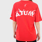 ATUM| Oversized Splash Women's T-Shirt - Red with White print 