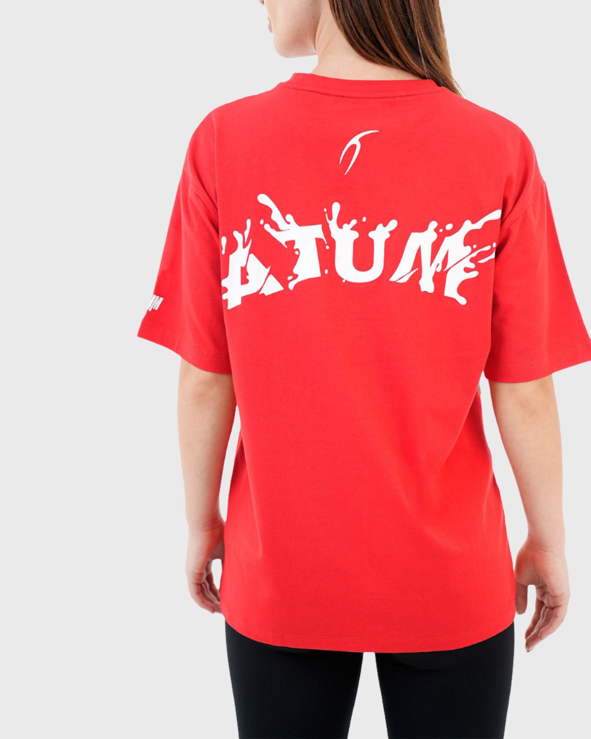 ATUM| Oversized Splash Women's T-Shirt - Red with White print 