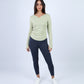 Light Green Blush Elegance Long-Sleeve Active Top