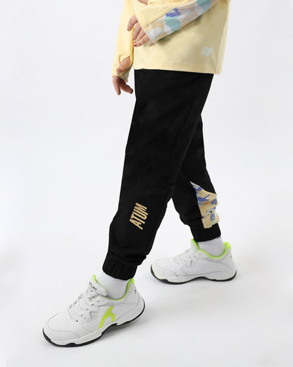 Black Trendy Sports Sweatpants for Girls