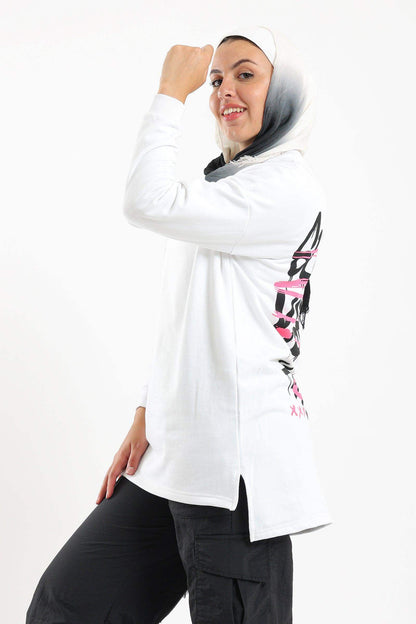 سويت شيرت صالة مطبوع من الخلف