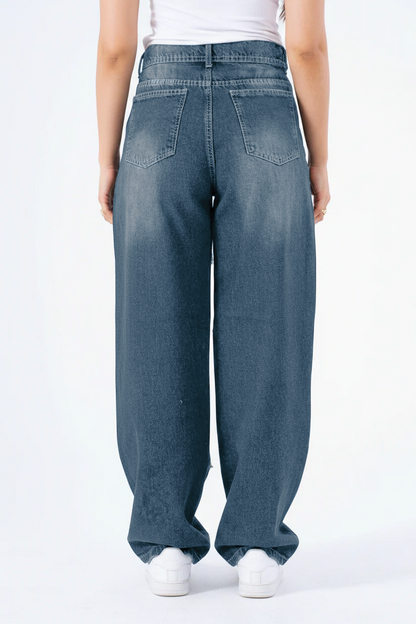 Faded Blue Remix Baggy Denim