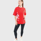 ATUM| Oversized Splash Women's T-Shirt - Red with White print 