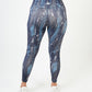 ATUM| Marble Printed Women's Leggings - Navy