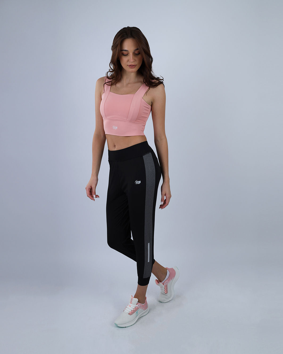 Black Stride Contrast Panel Leggings