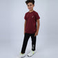 Burgundy Power-On Sports T-Shirt for Teen Boys