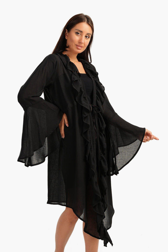 Carina Beach Kimono with Ruffles