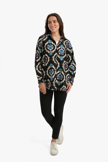 Black Printed Voile Shirt - Carina - ??√É¬¢√¢‚Äö¬¨√¢‚Äû¬¢????????√É∆í√Ç¬±??√É¬Ø√Ç¬ø√Ç¬Ω√É∆í√Ç¬ø??√É‚Ä†√¢‚Ç¨‚Ñ¢?√É∆í√Ç¬ø????