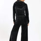 Carina Black Zipper Closure Pyjama Set