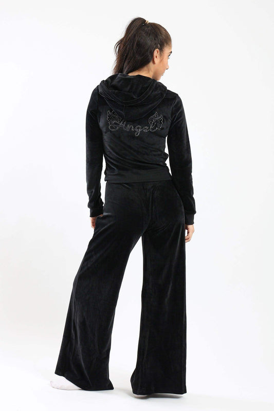 Carina Black Zipper Closure Pyjama Set