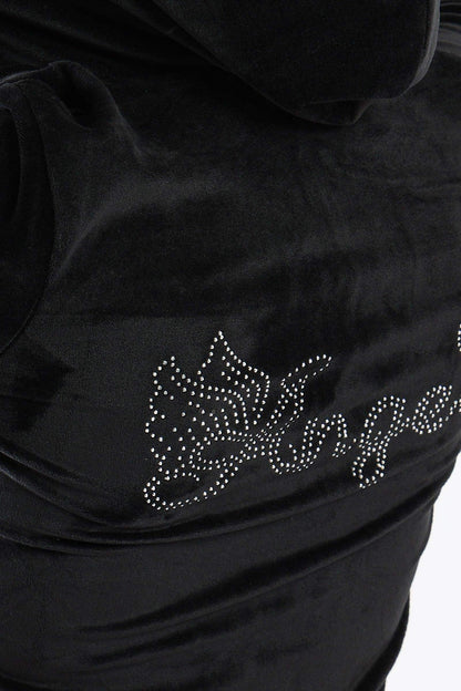 طقم بيجامة بسحاب إغلاق باللون الأسود