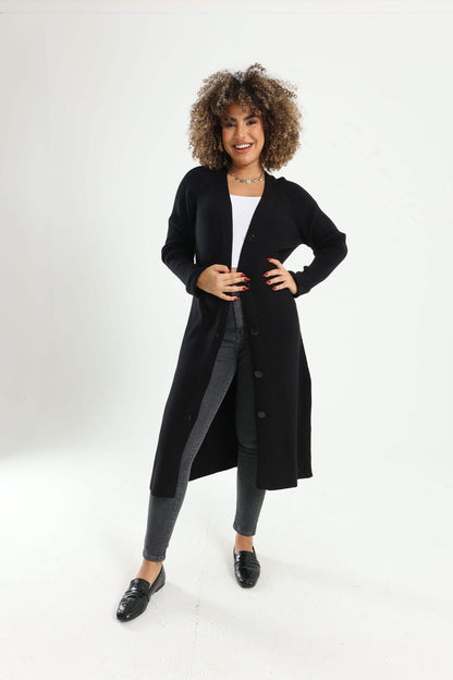 Carina Button Closure Midi Cardigan