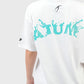 ATUM| Oversized Splash Women's T-Shirt - White With DarkTurquoise panting 