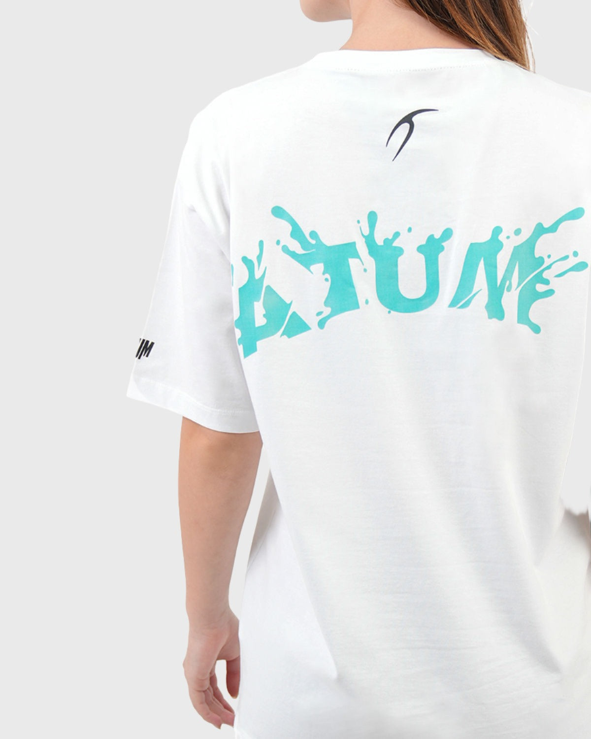 ATUM| Oversized Splash Women's T-Shirt - White With DarkTurquoise panting 