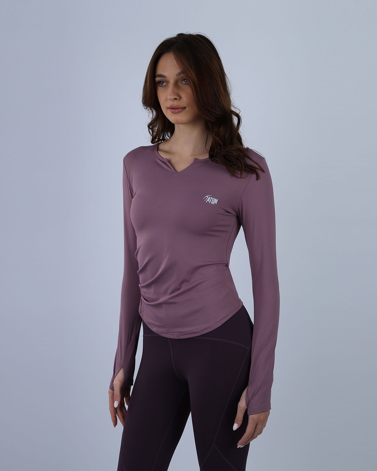 Purple Blush Elegance Long-Sleeve Active Top