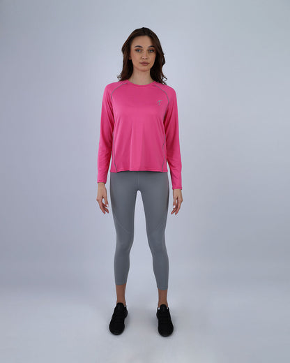 Fuchsia Slim Long Sleeve Sports Top