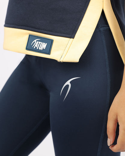 Navy Side Slit Yoga Pants