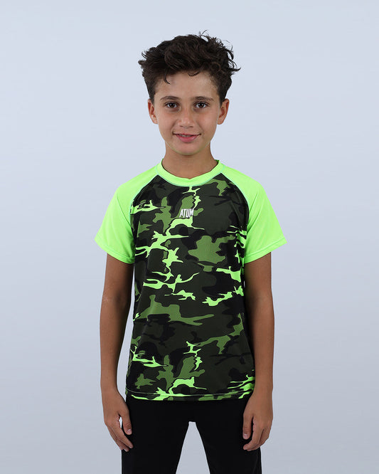 Neon Green Army Training Sports T-Shirt for Boys