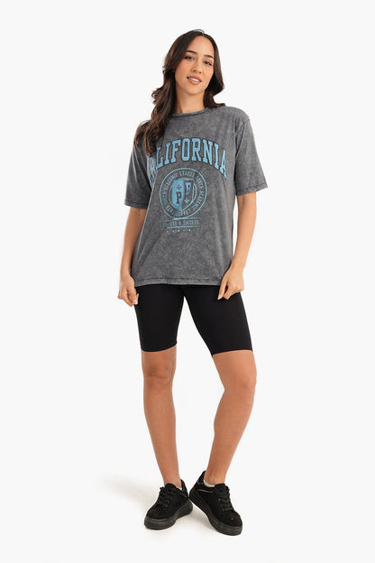 تي شيرت صالة مطبوع عليه كاليفورنيا