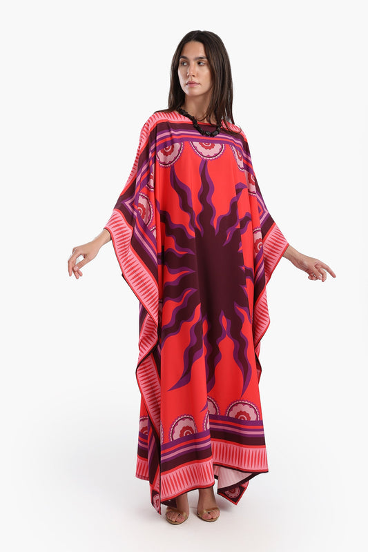 عباية مطبوعة بنقشة الشمس