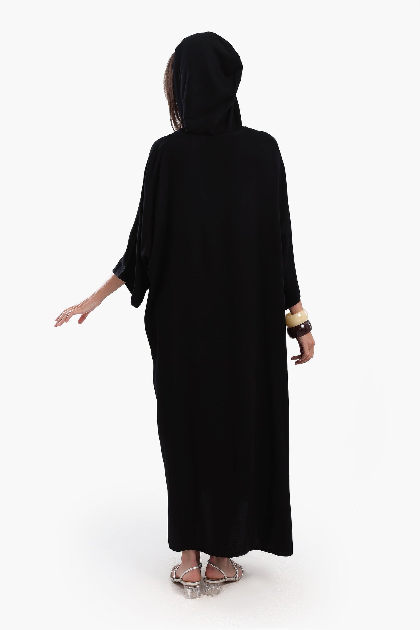 فستان كبير الحجم برقبة على شكل حرف V