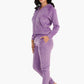 Carina Purple Ribbed Velvet Pyjama Set