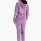 Carina Purple Ribbed Velvet Pyjama Set