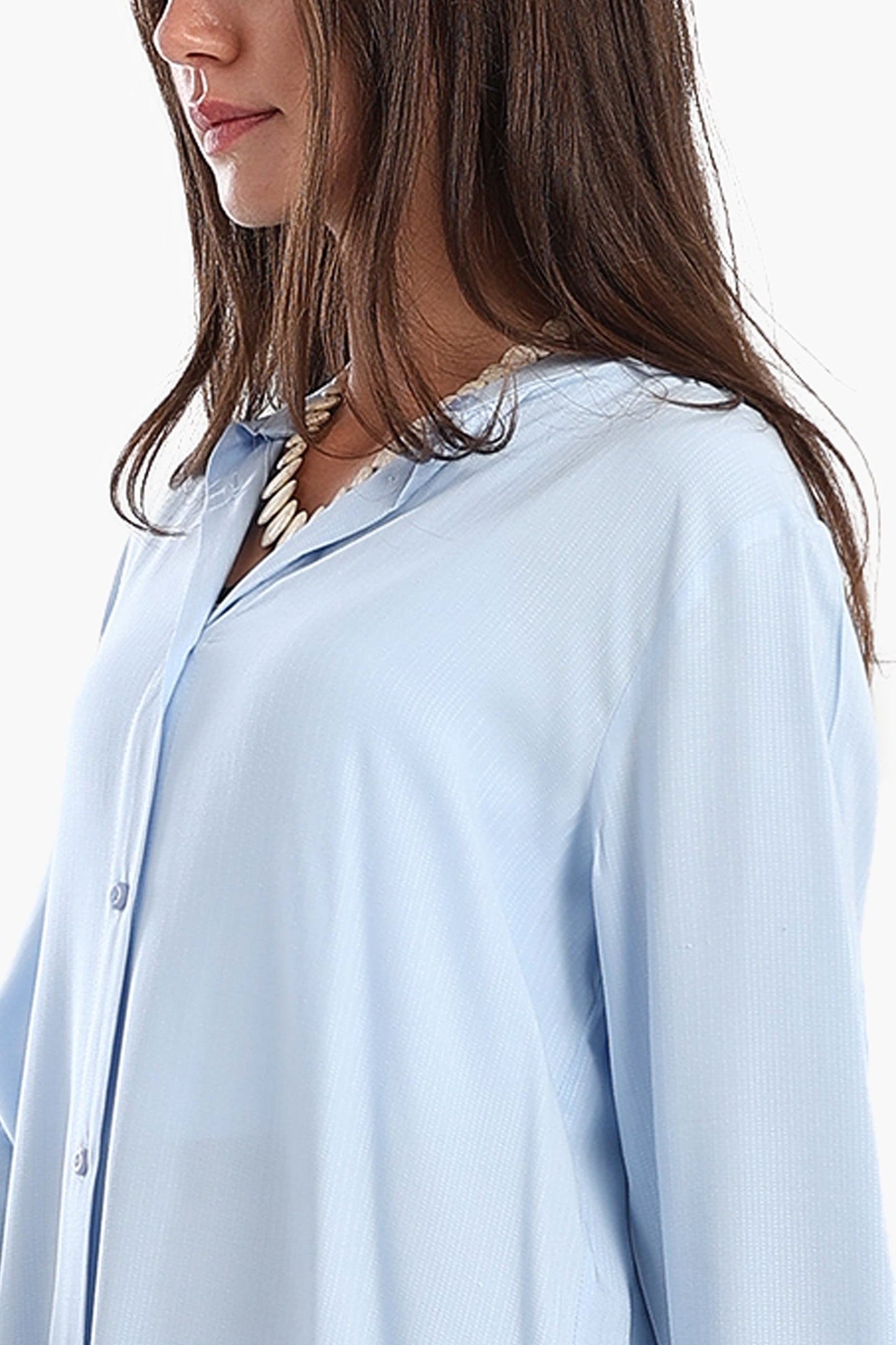 فستان قميص طويل سادة