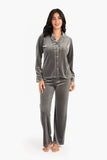 Carina Dark Grey Velvet Pyjama Set