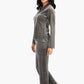 Carina Dark Grey Velvet Pyjama Set