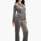 Carina Dark Grey Velvet Pyjama Set