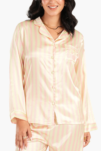 طقم بيجامة ساتان أنيق