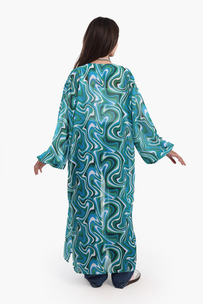 Colored Midi Length Kimono