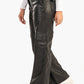 Faux Leather Cargo Pants