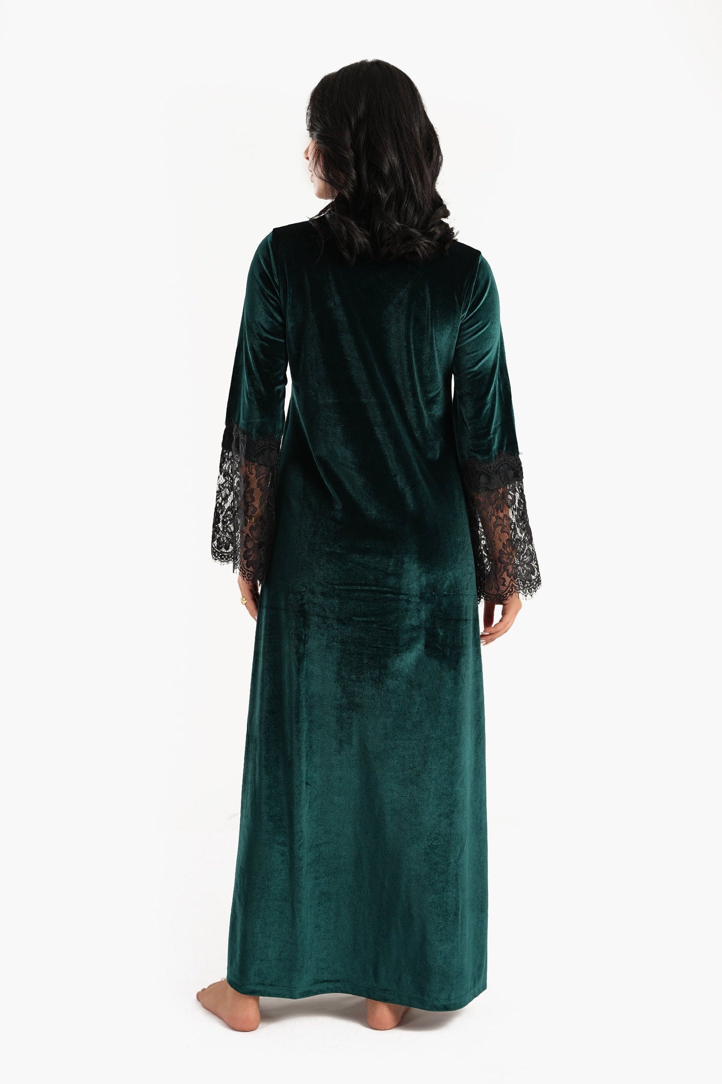 Carina Velvet & Lace Maxi Nightgown