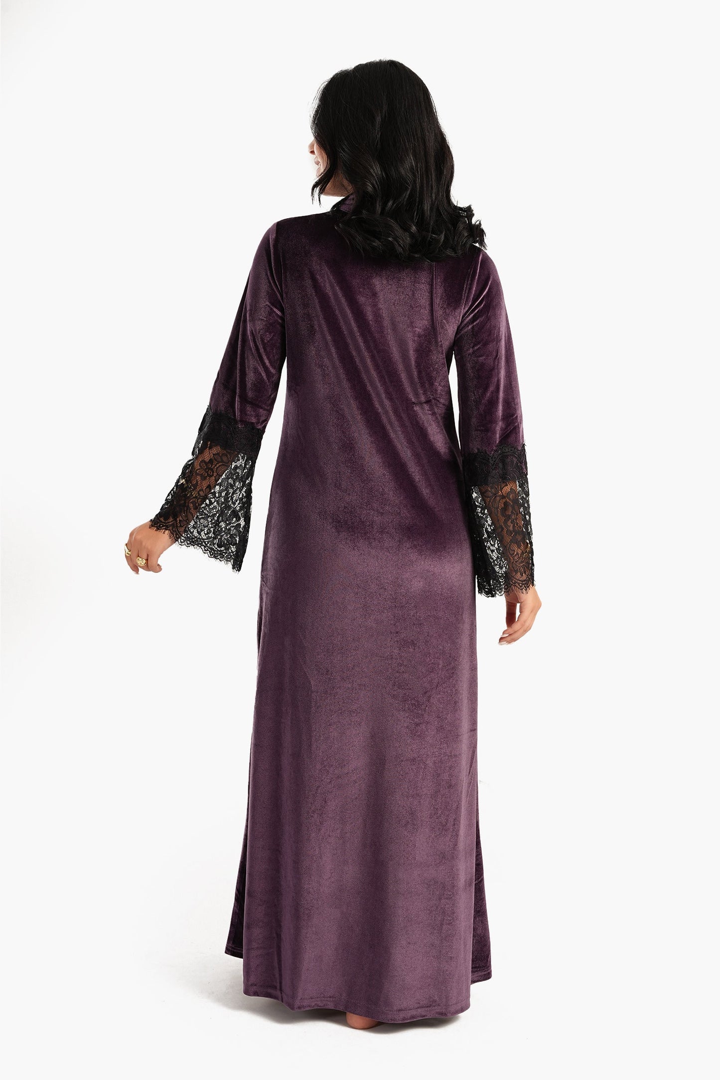 Carina Velvet & Lace Maxi Nightgown