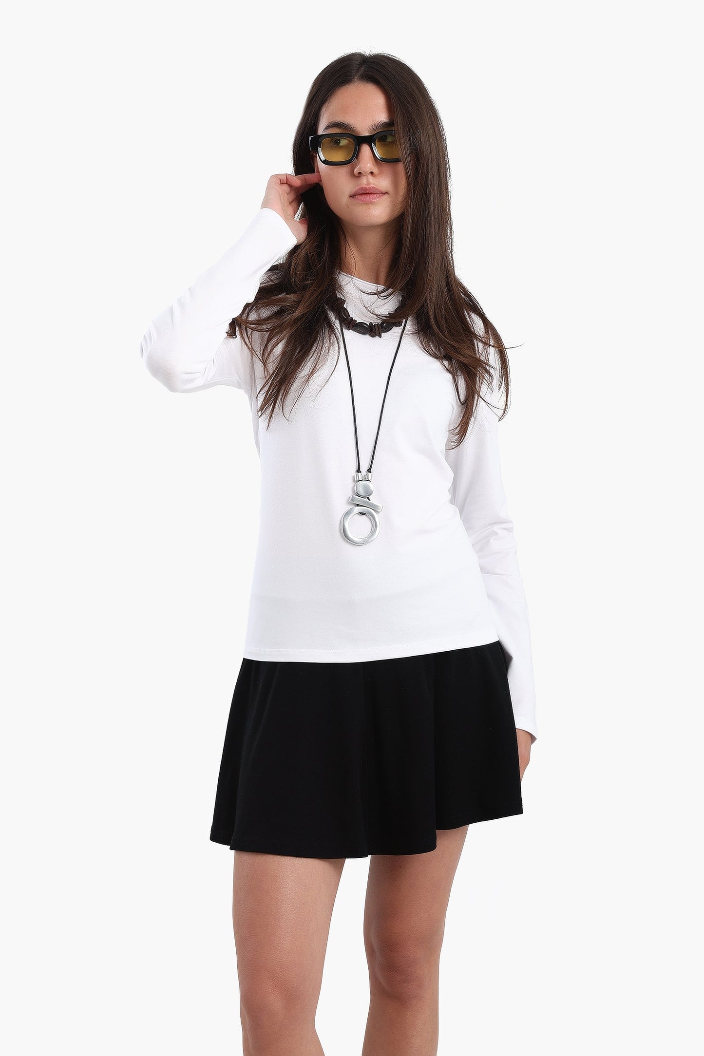 بلوزة أساسية بأكمام طويلة