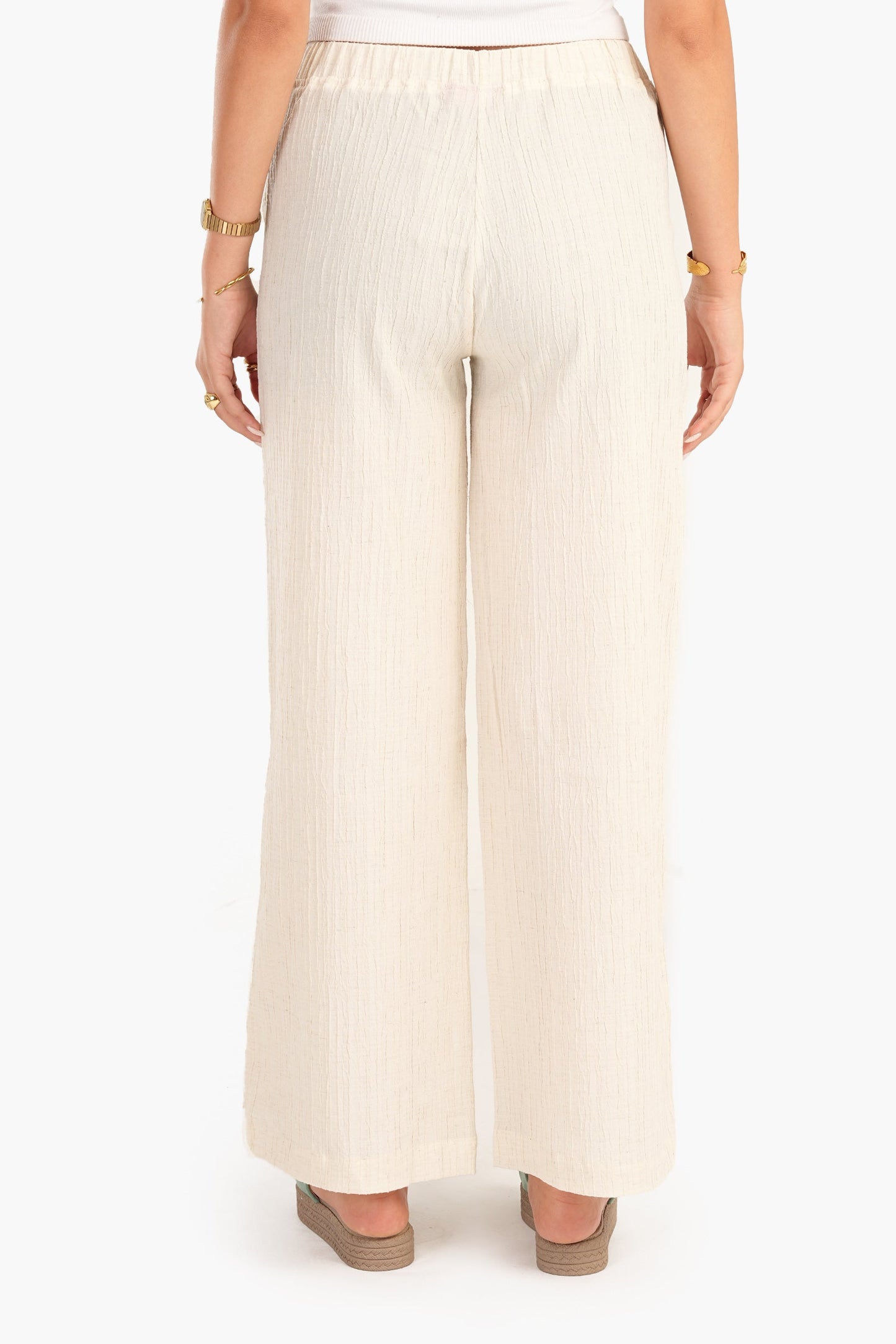 Self Pattern Linen Pants