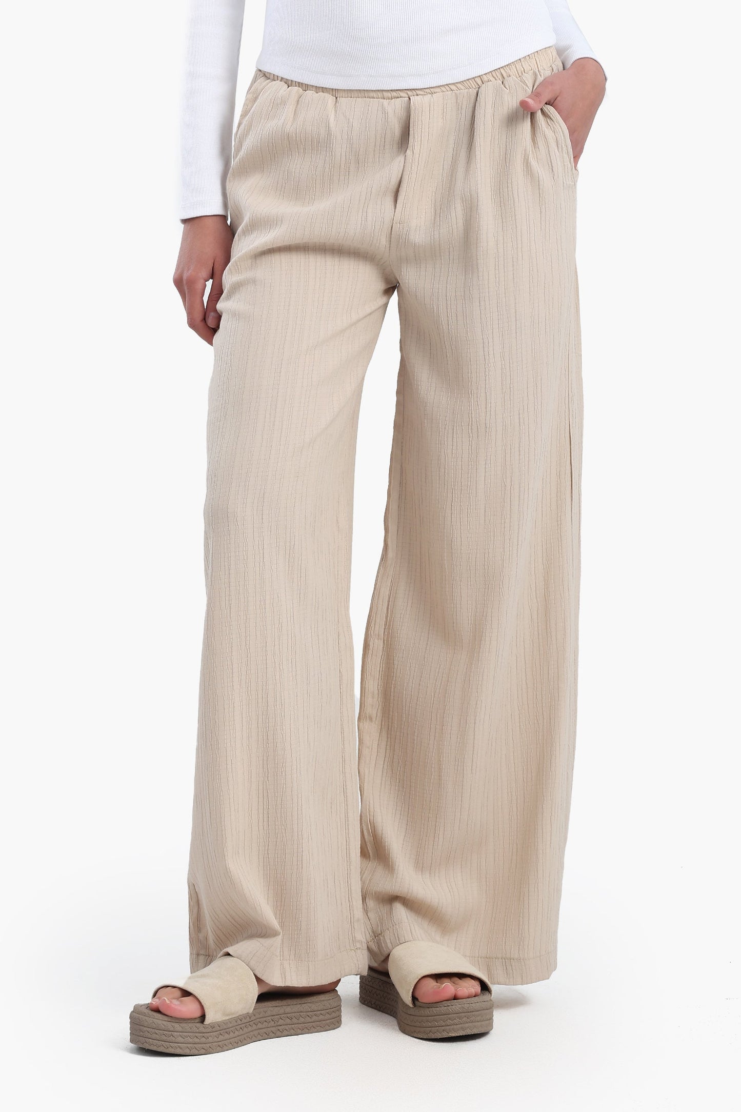 بنطلون مريح بنقش ذاتي