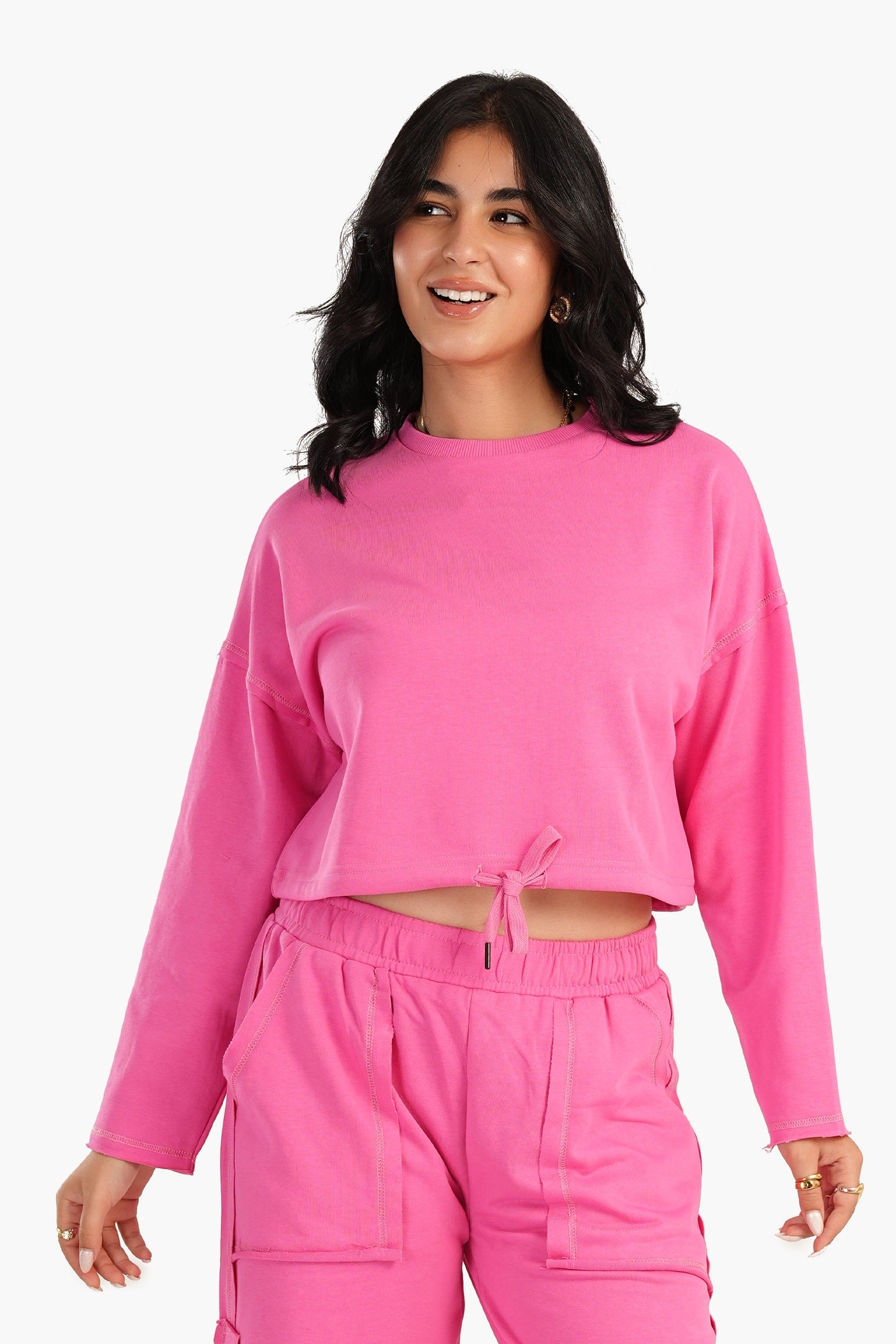 Carina Cropped Plain Lounge Sweatshirt