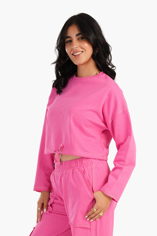 Carina Cropped Plain Lounge Sweatshirt