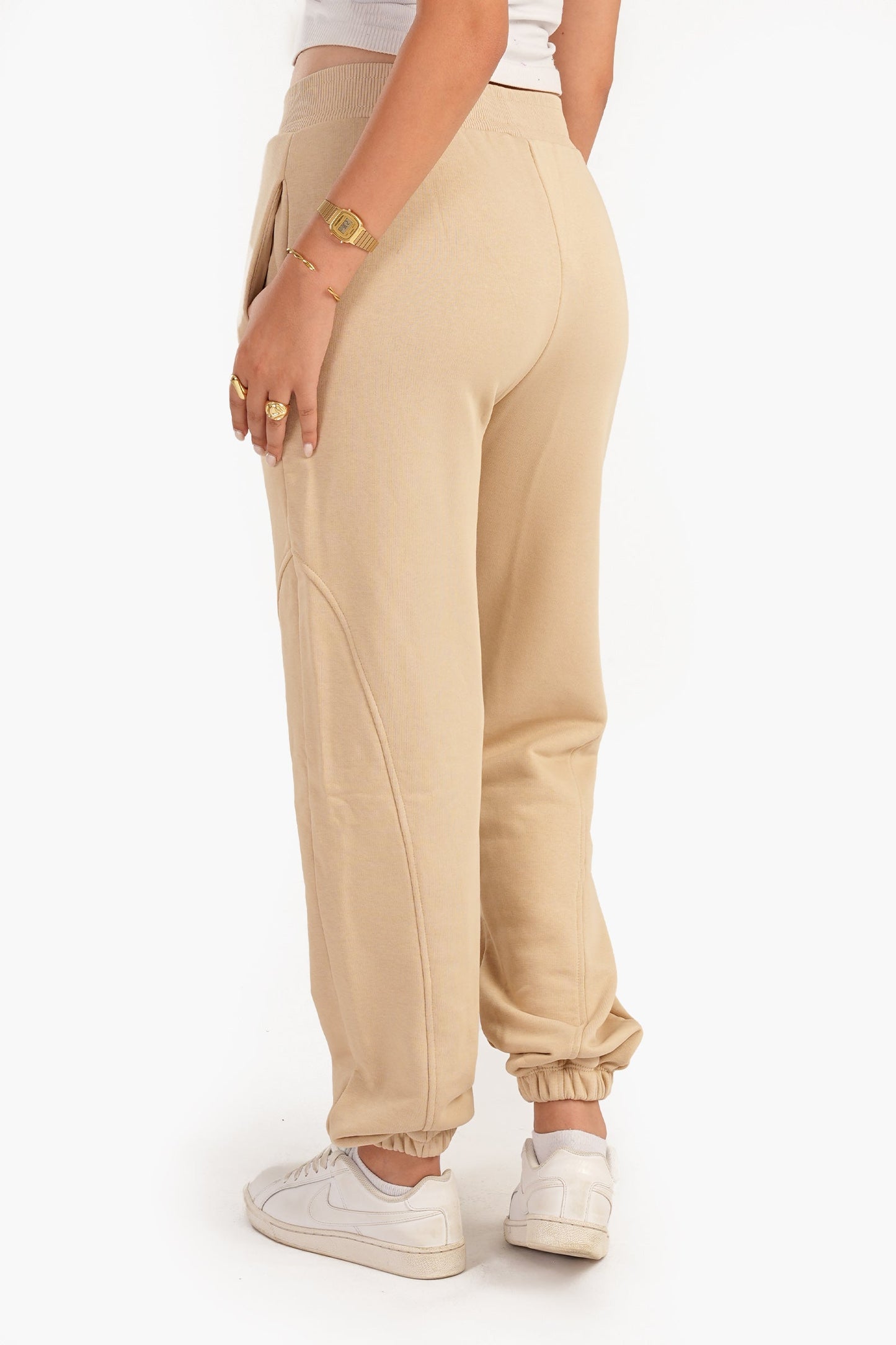 Beige Melton Sweatpants